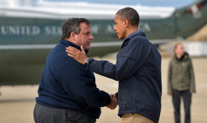 Christie greets the President