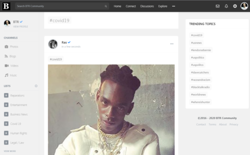 Screenshot of BTR Community. Click image to enlarge.